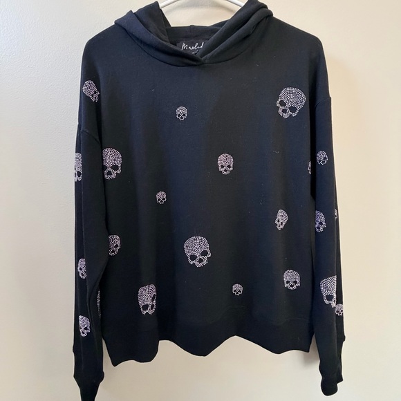 Marled, Skull Hoodie Sweatshirt, Black, Sz S - Picture 2 of 10